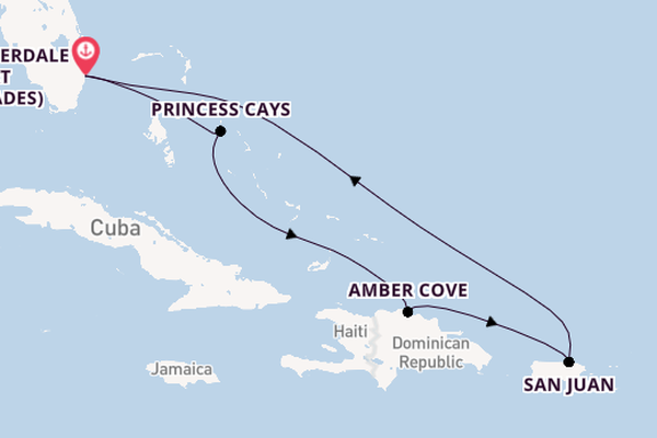 Caribbean from Fort Lauderdale (Port Everglades), Florida, USA with the Sun Princess