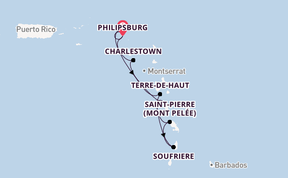 Karibik ab Philipsburg, St. Maarten auf der SEA CLOUD SPIRIT