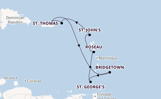 Caribbean vanaf San Juan, Puerto Rico met de Vision of the Seas