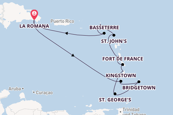 Karibik ab La Romana, Dominikanische Republik auf der Mein Schiff 2
