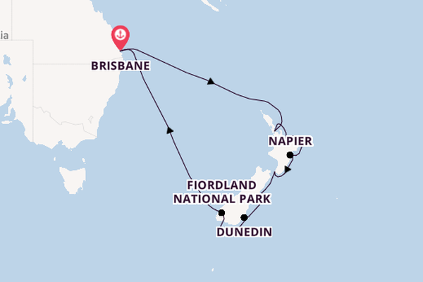 New Zealand from Brisbane, Australia with the Crown Princess