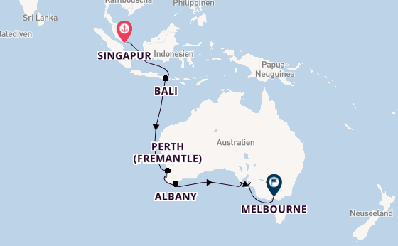 Australien ab Singapur, Singapur auf der Silver Moon