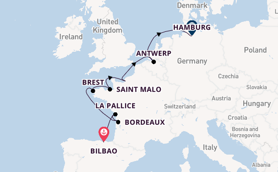 Europe from Bilbao, Spain with the MS EUROPA 2