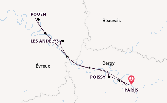 Seine vanaf Parijs, Frankrijk met de VIVA BEYOND