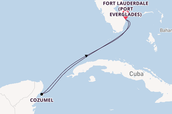 Western Caribbean from Fort Lauderdale (Port Everglades), Florida, USA with the Sun Princess