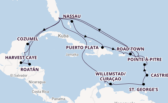 Karibik ab Miami auf der Sirena