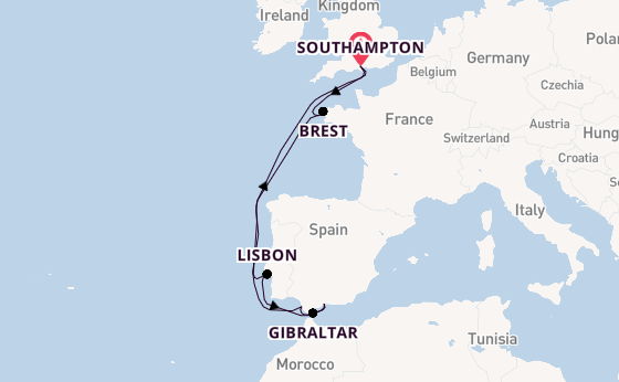 Western Mediterranean from Southampton, England with the MSC Meraviglia