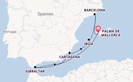 Westliches Mittelmeer ab Palma de Mallorca auf AIDAcosma