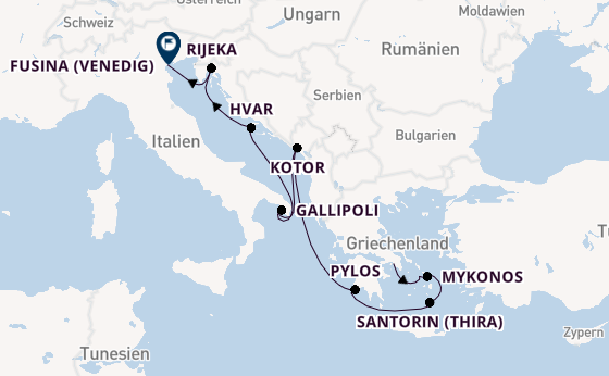 Östliches Mittelmeer ab Piräus (Athen), Griechenland auf der EXPLORA II