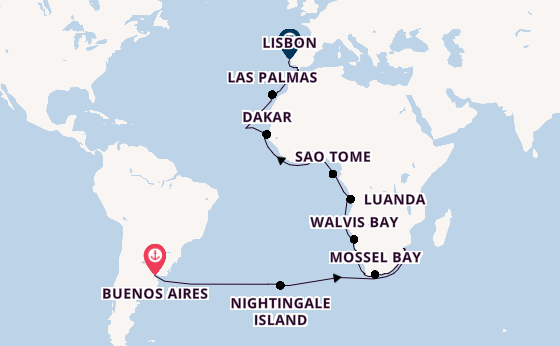 Transatlantic from Buenos Aires, Argentina with the Seabourn Quest