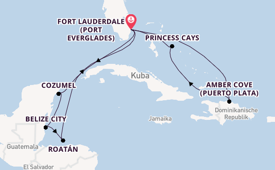 Karibik ab Fort Lauderdale (Port Everglades), USA auf der Star Princess