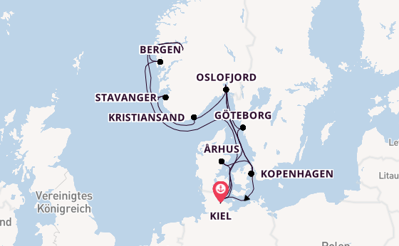 Norwegen ab Kiel, Deutschland auf AIDAprima