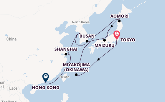 Japan from Tokyo, Japan with the Silver Whisper