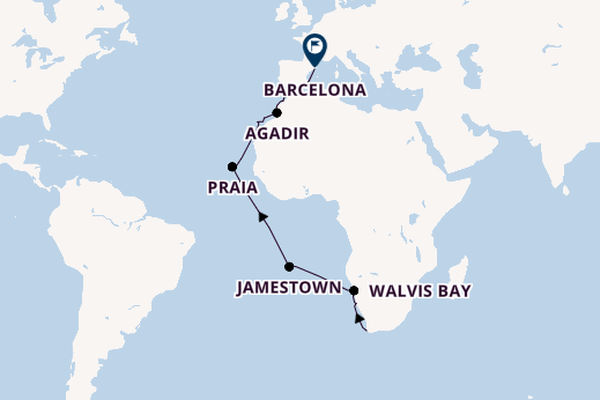 Africa from Cape Town, South Africa with the Azamara Onward