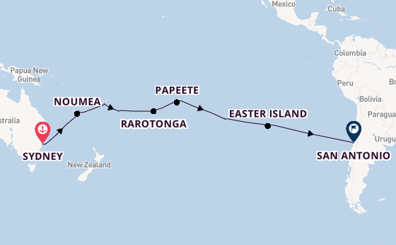 Transpacific from Sydney, Australia with the Costa Serena