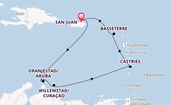 Karibik ab San Juan, Puerto Rico auf der Norwegian Viva