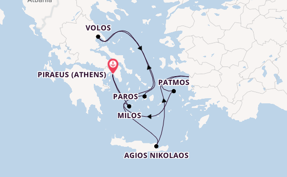 Eastern Mediterranean from Piraeus (Athens), Greece with the EXPLORA I