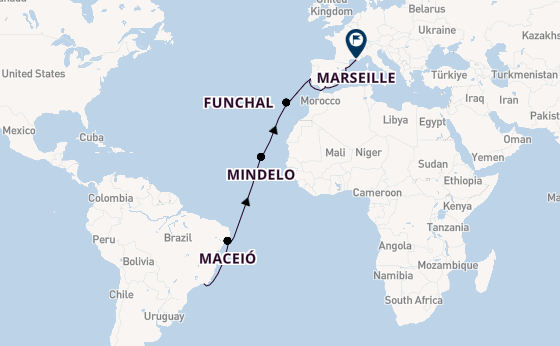 Transatlantic from Rio de Janeiro, Brazil with the MSC Seaview