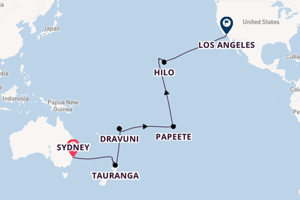 Transpacifisch vanaf Sydney, Australië met de Crown Princess