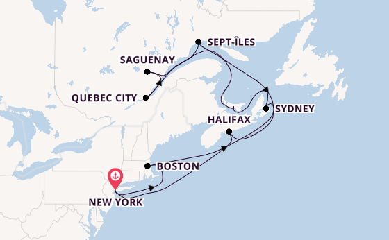 East Coast USA from New York with the Queen Mary 2