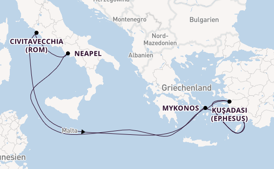 Mittelmeer ab Marmaris, Türkei auf der MSC Divina