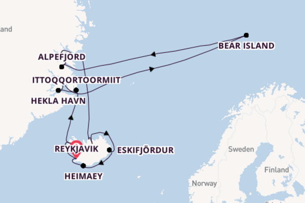 Journey with Seabourn from Reykjavik