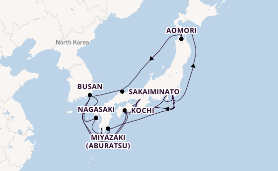 Japan from Yokohama (Tokyo), Japan with the Diamond Princess