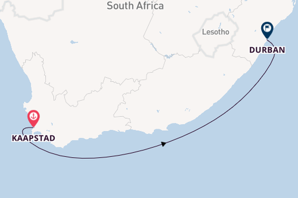 Zuid-Afrika vanaf Kaapstad, Zuid-Afrika met de MSC Opera