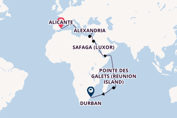 Mediterranean from Alicante, Spain with the MSC Sinfonia