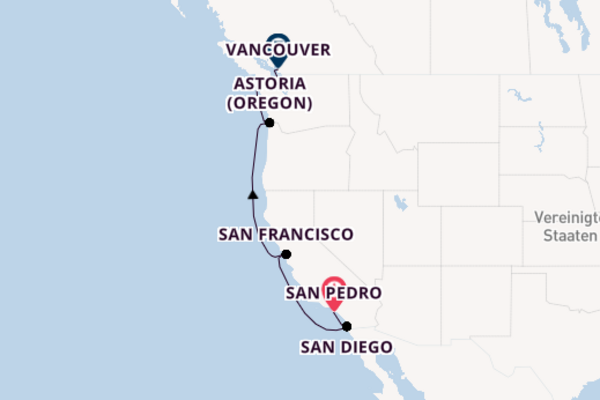 Erkunden Sie San Pedro, San Francisco und Vancouver