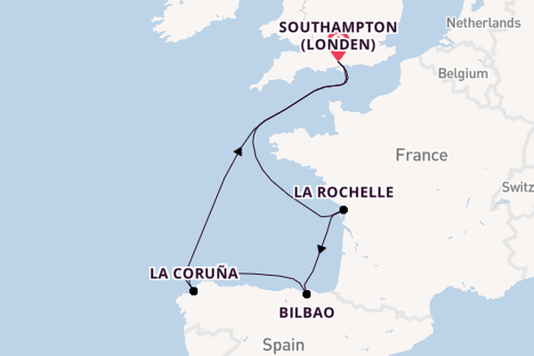 Engeland vanaf Southampton (Londen), Engeland met de MSC Meraviglia
