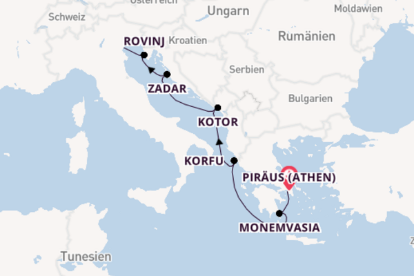 Östliches Mittelmeer ab Piräus (Athen), Griechenland auf der EXPLORA I