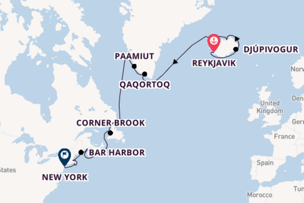 20daagse cruise vanaf Reykjavik