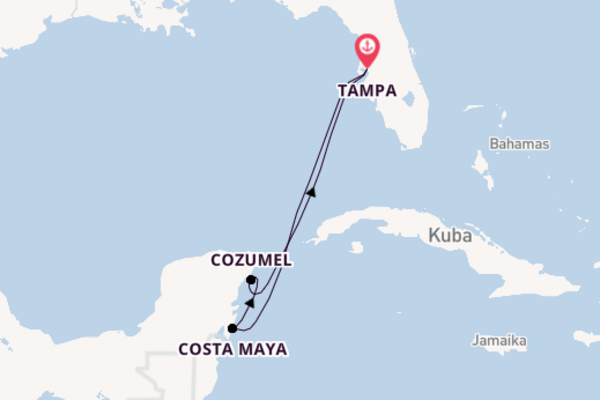 Beeindruckende Kreuzfahrt über Costa Maya ab Tampa