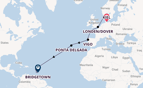 Zuidelijke Caraïben vanaf Kiel met AIDAbella