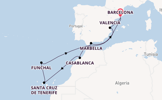 Westelijke Middellandse Zee vanaf Barcelona, Spanje met de EXPLORA II