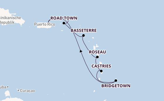 Karibik ab San Juan, Puerto Rico auf der Celebrity Constellation