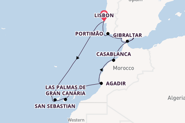 Canary Islands from Lisbon with the Norwegian Star