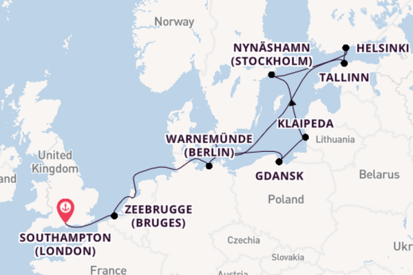 Norwegian Prima 12  Southampton (London)-Copenhagen