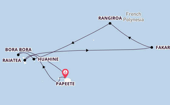 French Polynesia from Papeete, Tahiti, French Polynesia with the Silver Whisper