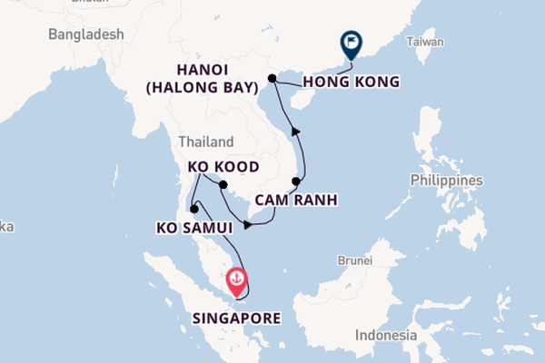 South East Asia from Singapore, Singapore with the Riviera