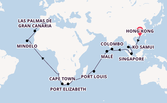 Southeast Asia from Hong Kong, China with the Costa Deliziosa