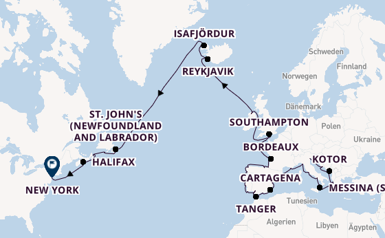 Transatlantik ab Venedig, Italien auf der Sirena
