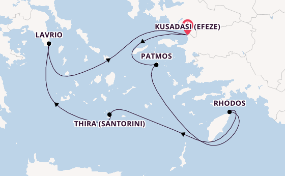 Oostelijke Middellandse Zee vanaf Kusadasi (Efeze), Turkije met de Celestyal Discovery