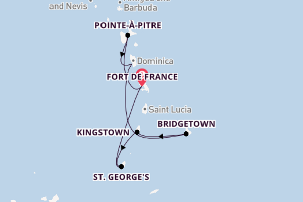 Voyage with MSC Cruises from Fort de France