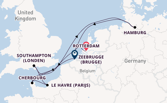 Engeland vanaf Rotterdam, Nederland met de MSC Preziosa