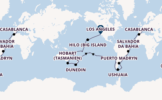 Weltreise ab Genua, Italien auf der MSC Magnifica
