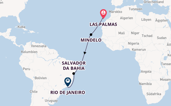 Brasilien ab Las Palmas, Gran Canaria auf der Costa Diadema