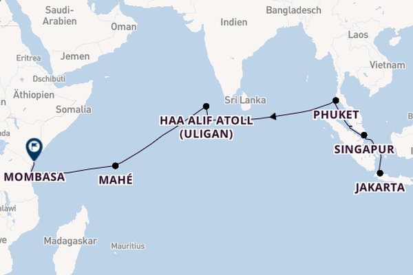 Südostasien ab Jakarta, Indonesien auf der VASCO DA GAMA