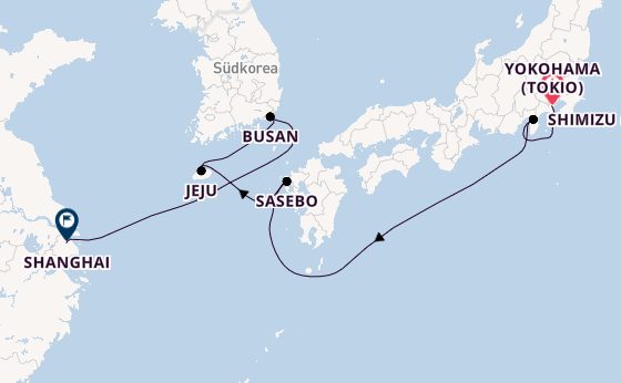 Ostasien ab Yokohama (Tokio), Japan auf der Spectrum of the Seas